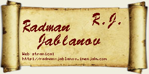 Radman Jablanov vizit kartica